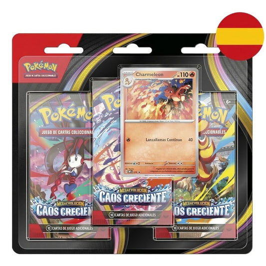 Blíster de 3 sobres Caos Creciente Charmeleon ESPAÑOL- Pokémon TCG