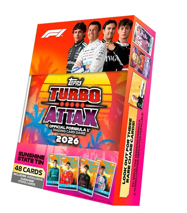 Lata Mega Tin Turbo Attax Fórmula 1 2026 - Topps