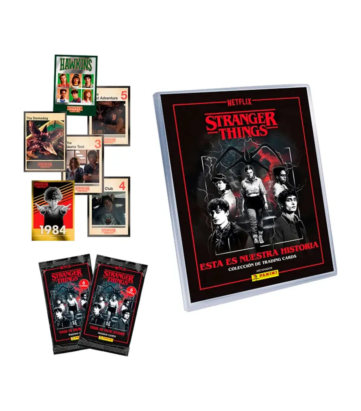 Álbum + 4 Sobres + 2 Cartas Ed. Limitada Stranger Things TC  - Panini Cromos