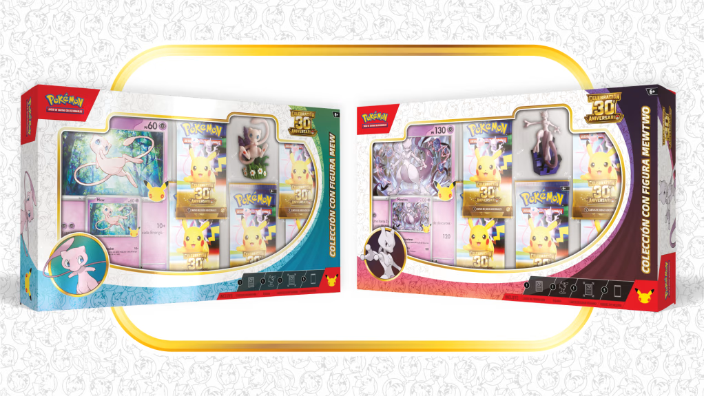 Colección figura Celebración 30 Aniversario Mew o Mewtwo ESPAÑOL - Pokémon TCG