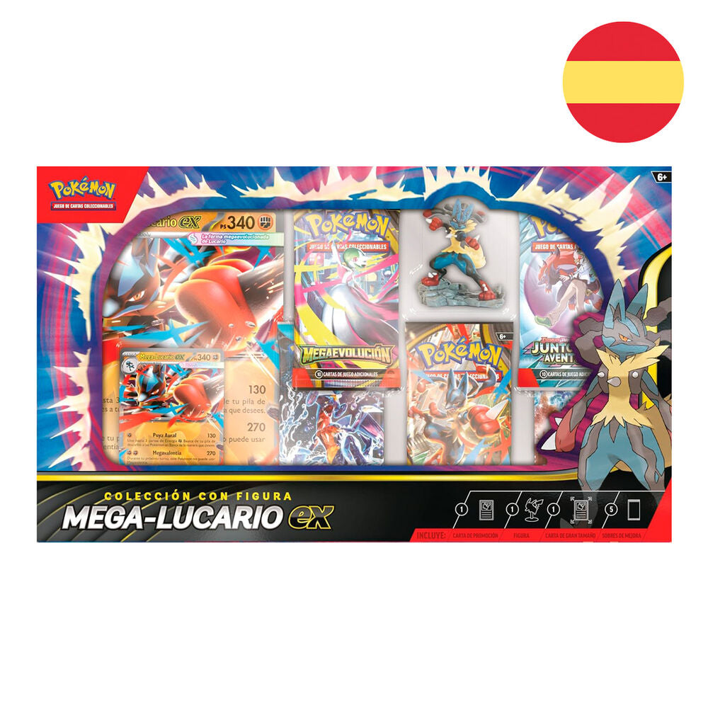 Caja con figura colección Mega Lucario Ex ESPAÑOL - Pokémon TCG