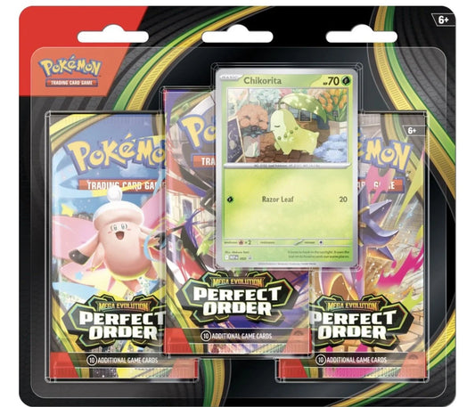 Blíster de 3 sobres Perfect Order Chikorita INGLÉS - Pokémon TCG